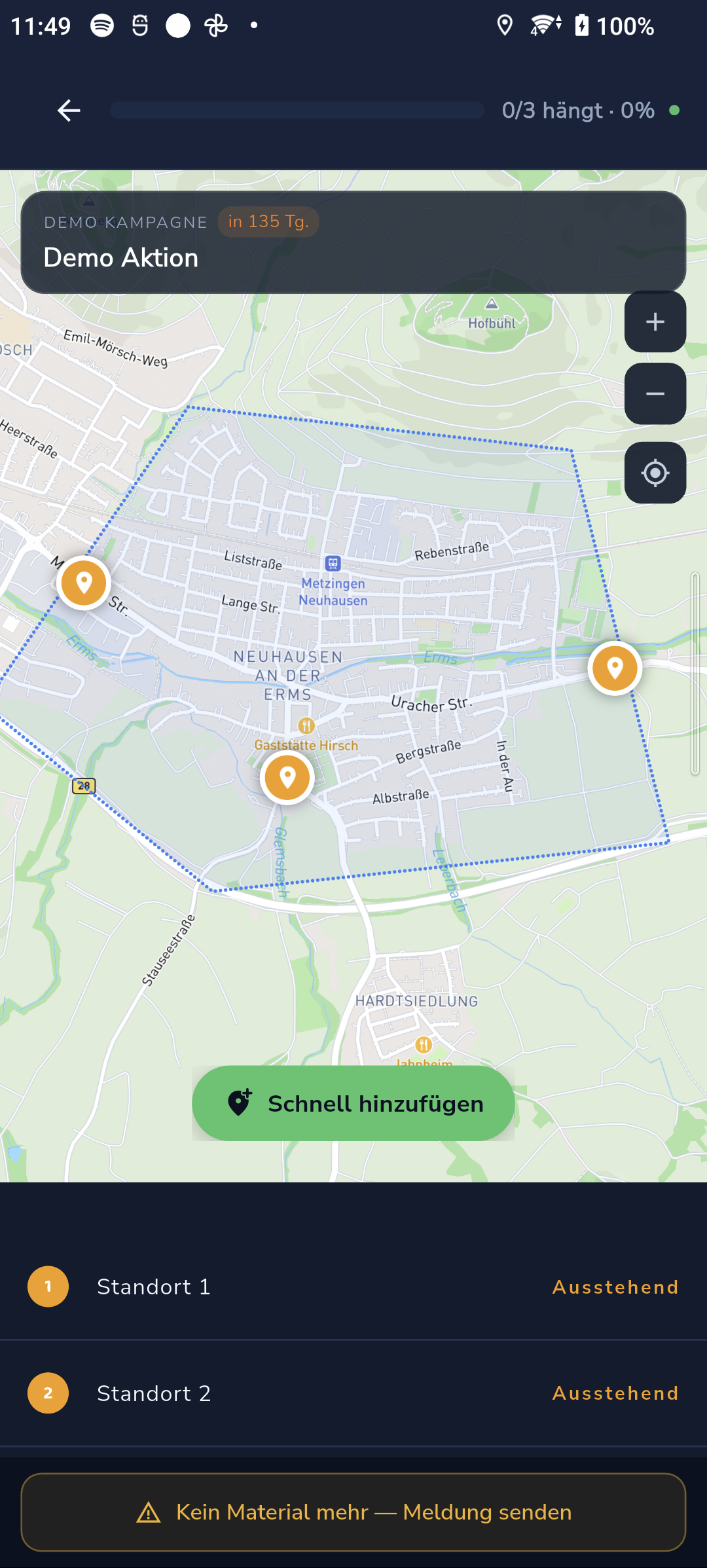 Plakatstandorte in der AreaGo App
